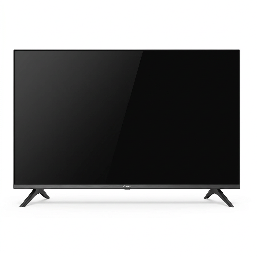 AI-edited Vitron 43-inch TV screen-off view on white.