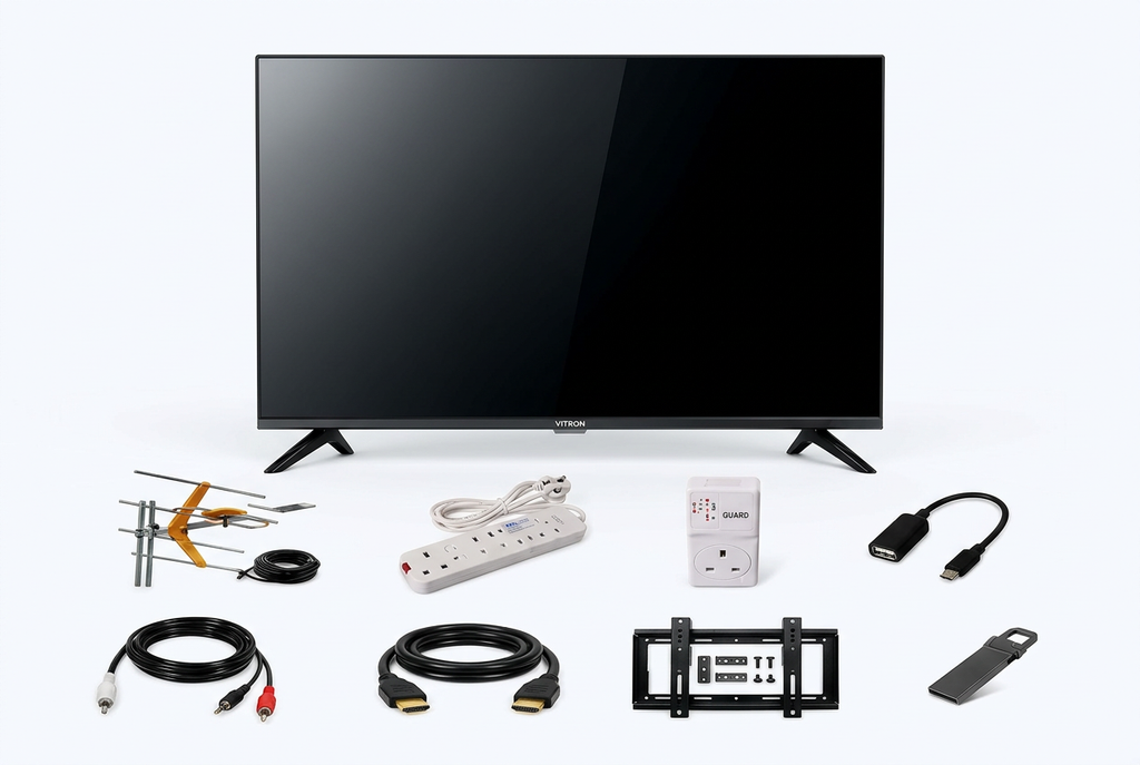 Vitron HTC3288QS 32-Inch QLED TV - Complete Bundle with 8 Free Gifts