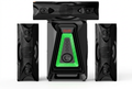 Amtec AM-316 3.1CH Hi-Fi Multimedia Speaker System - Full System Front View with Green LED Pyramid