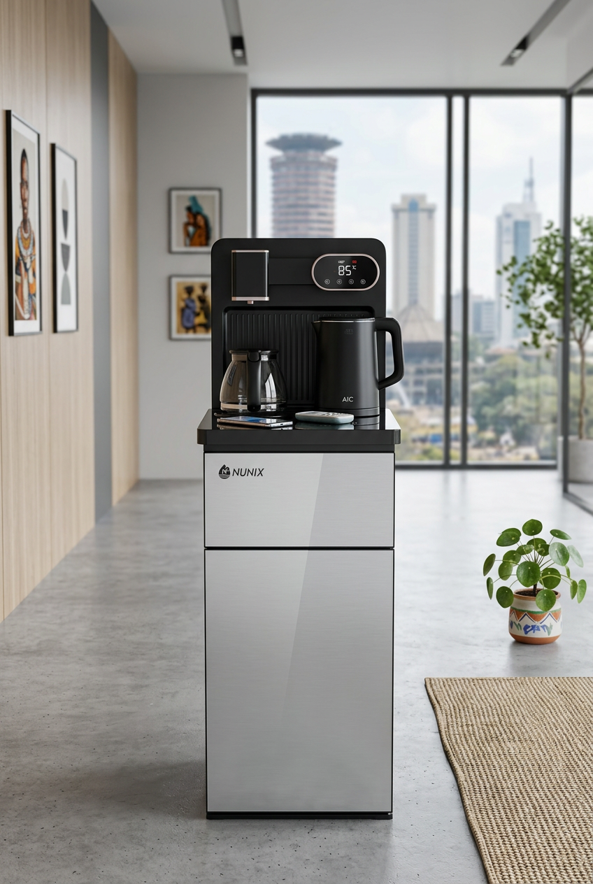 NUNIX A1C Diamond Collection Black & Silver Bottom Load Water Dispenser - Lifestyle