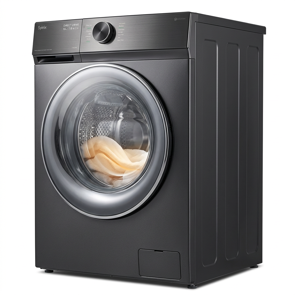 Syinix 10/7kg Washer Dryer - 3/4 Angle View