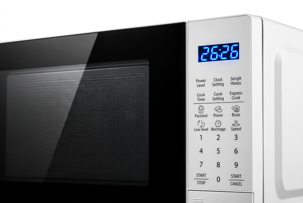 Hisense 20 Litres Microwave Oven White - Digital LED Display and Keypad Close-up