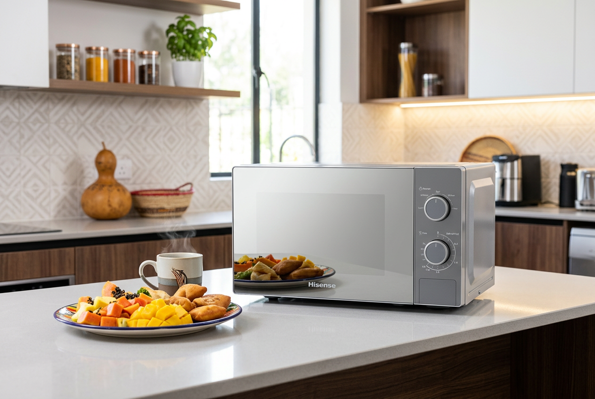 Hisense 20L Silver Manual Microwave Oven - Kitchen Lifestyle