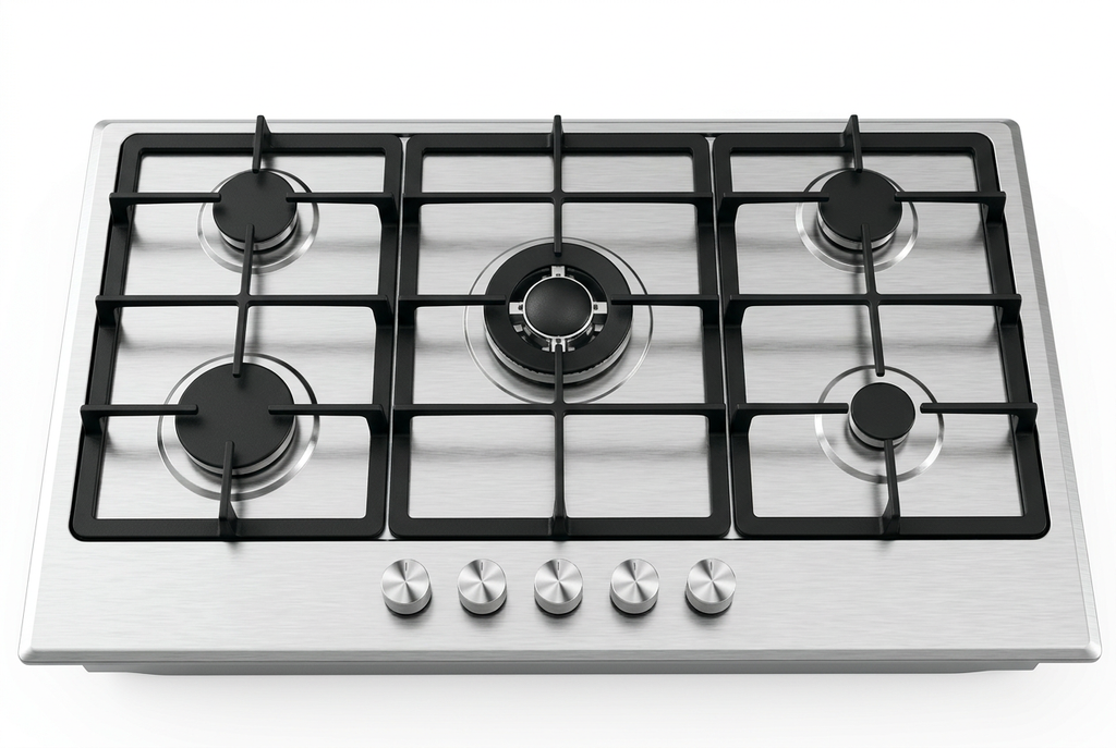 Hisense 86cm Built-In Gas Hob - 5 Burners Stainless Steel Product View