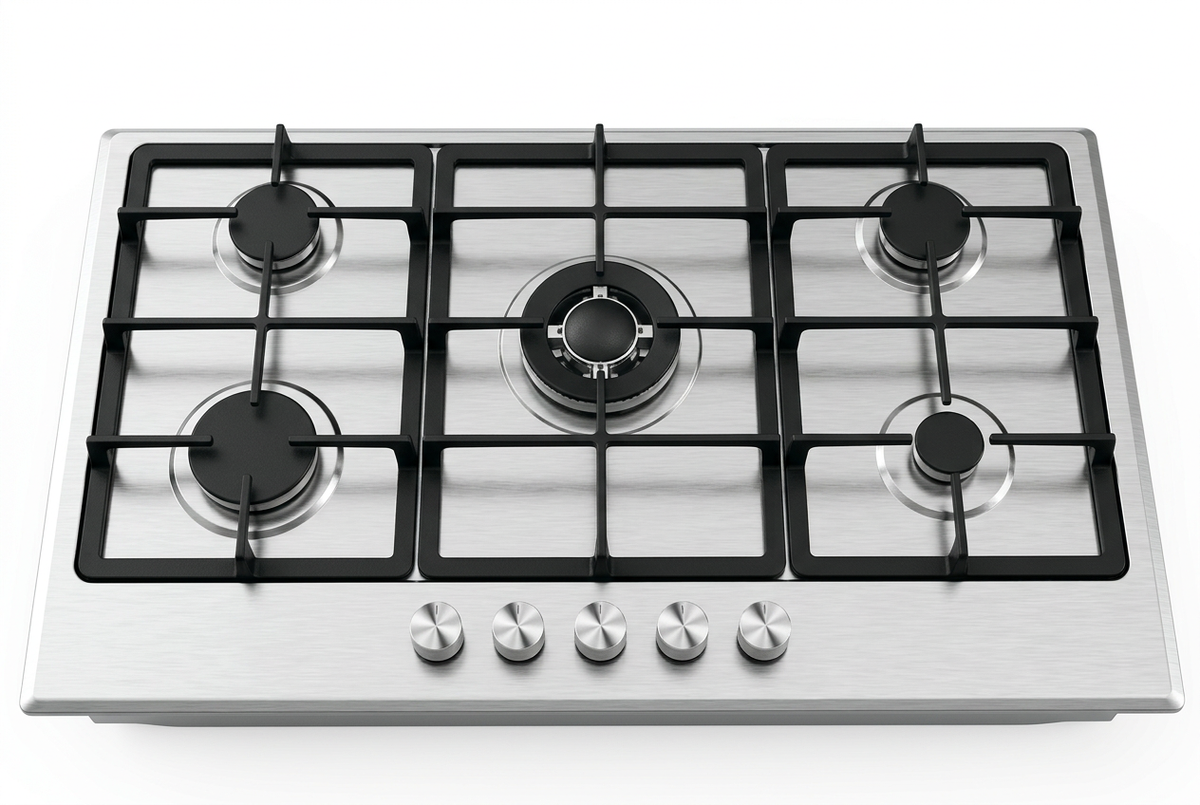 Hisense 86cm Built-In Gas Hob - 5 Burners Stainless Steel Product View