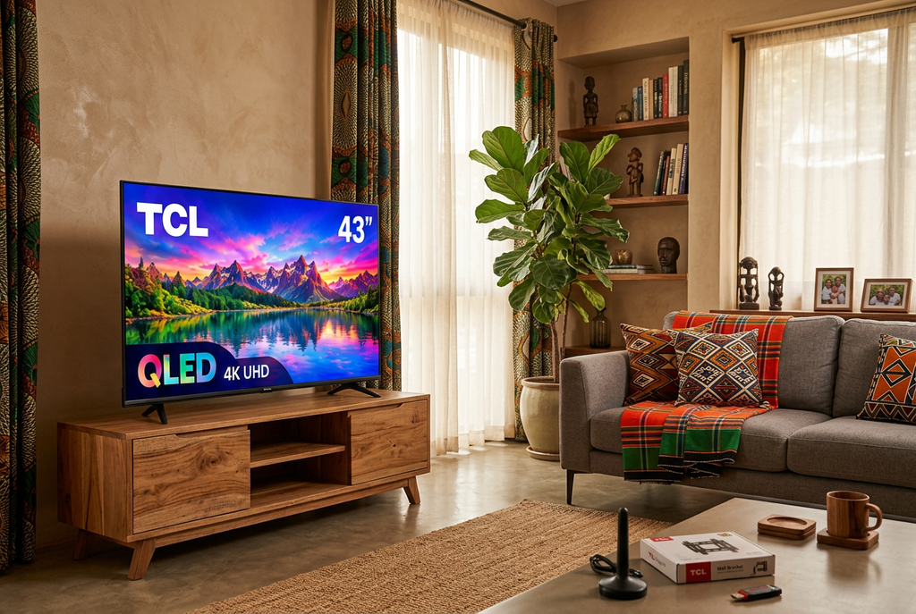 TCL 43S5K 43-Inch QLED 4K UHD Smart Google TV 2025 - Living Room Lifestyle