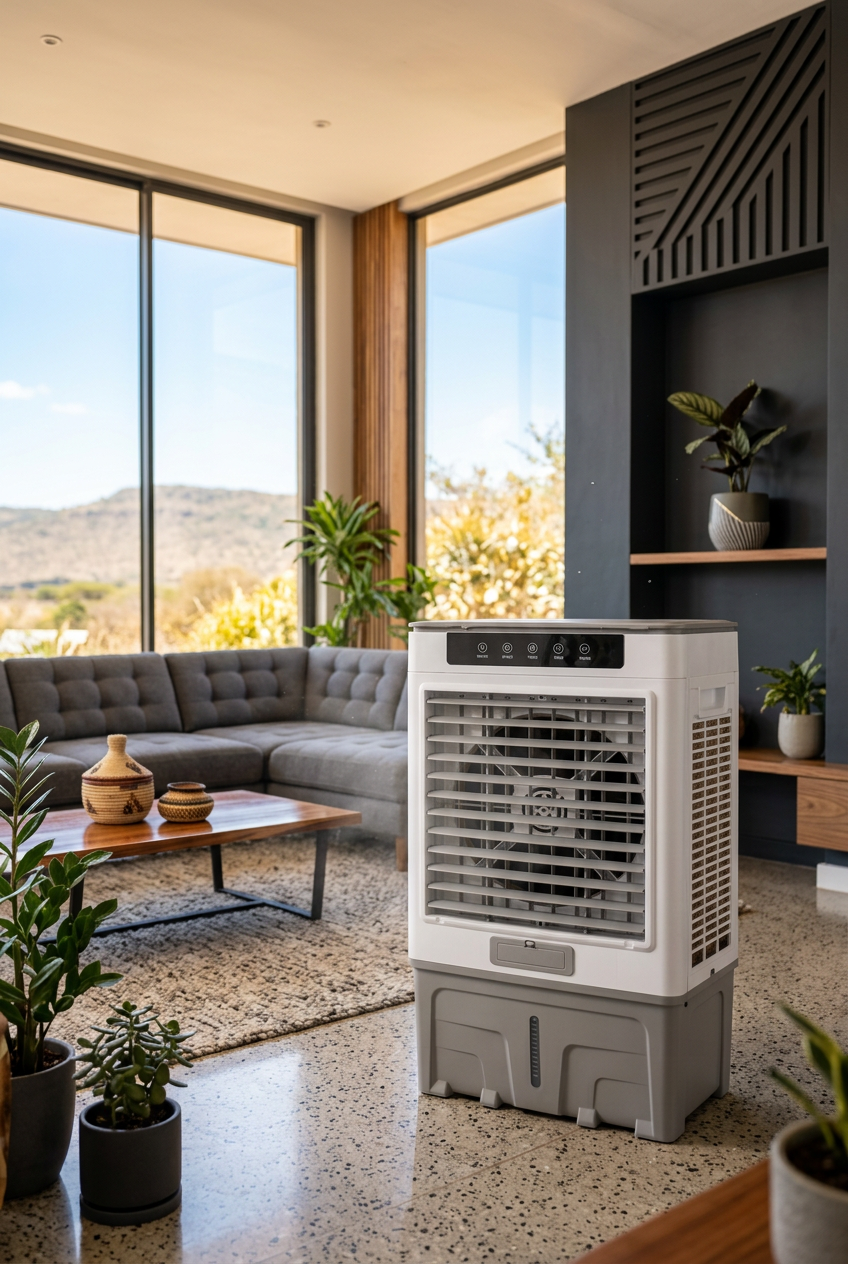 60L Evaporative Air Cooler - Living Room Lifestyle