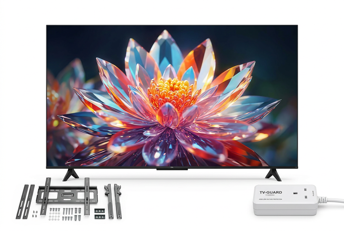 TCL 50T6C 50-Inch QLED 4K Smart Google TV - With Free Wall Bracket and TV Guard