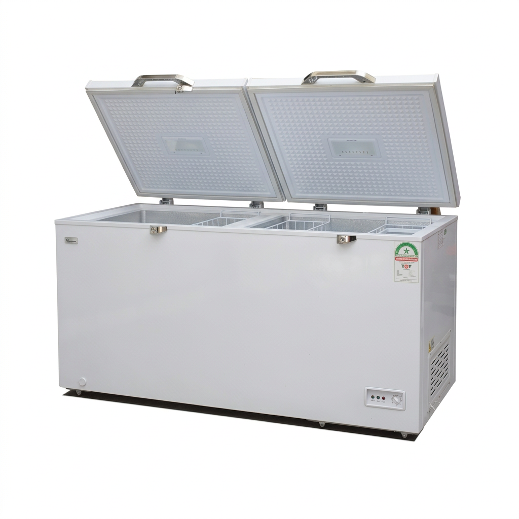 Ramtons 354L Chest Freezer - Both Lids Open
