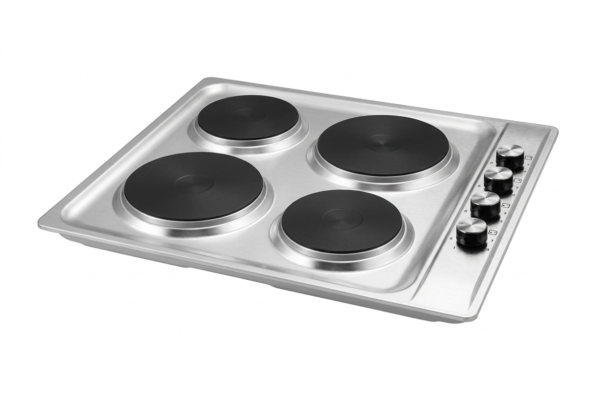 Hisense H60STES 60cm Built-In Electric Solid Plate Hob - 4 Hotplates Stainless Steel Product View