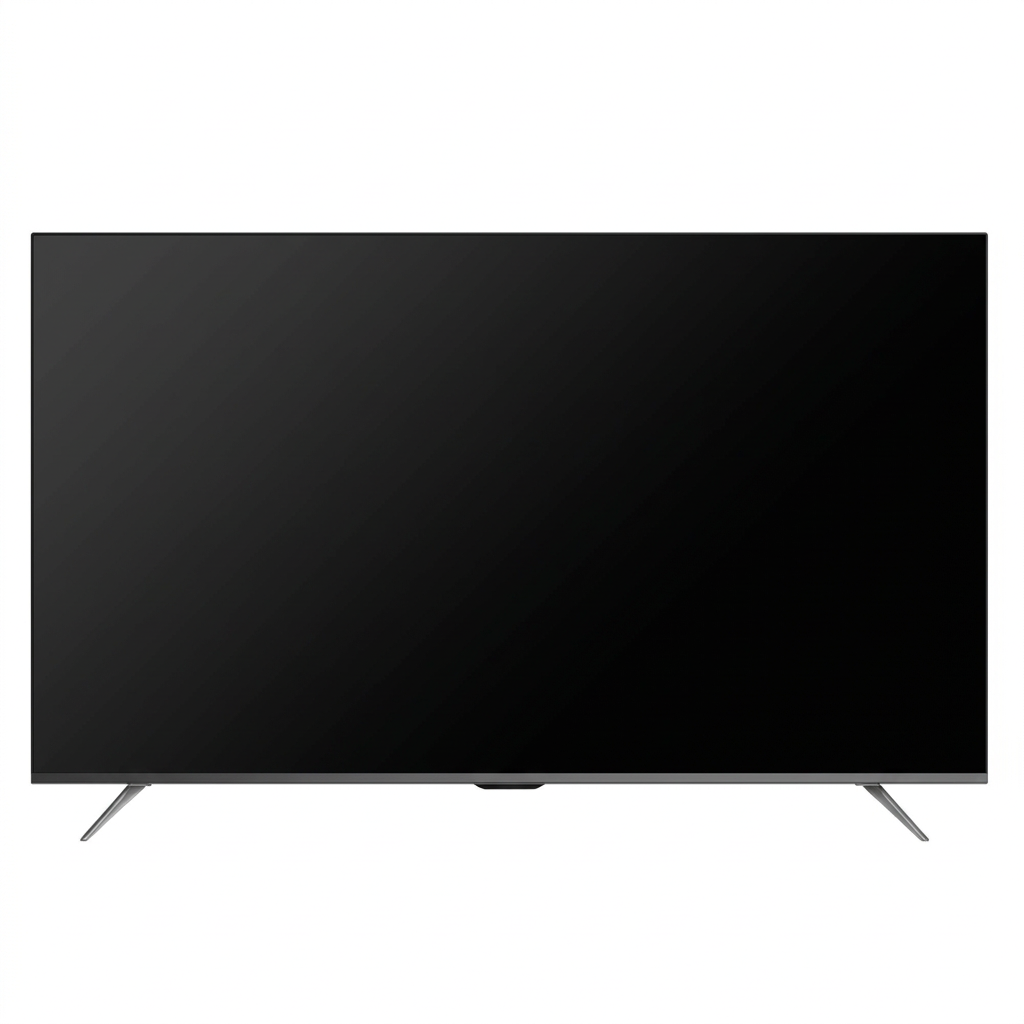 AI-edited Vitron 50-inch TV screen-off view on white.