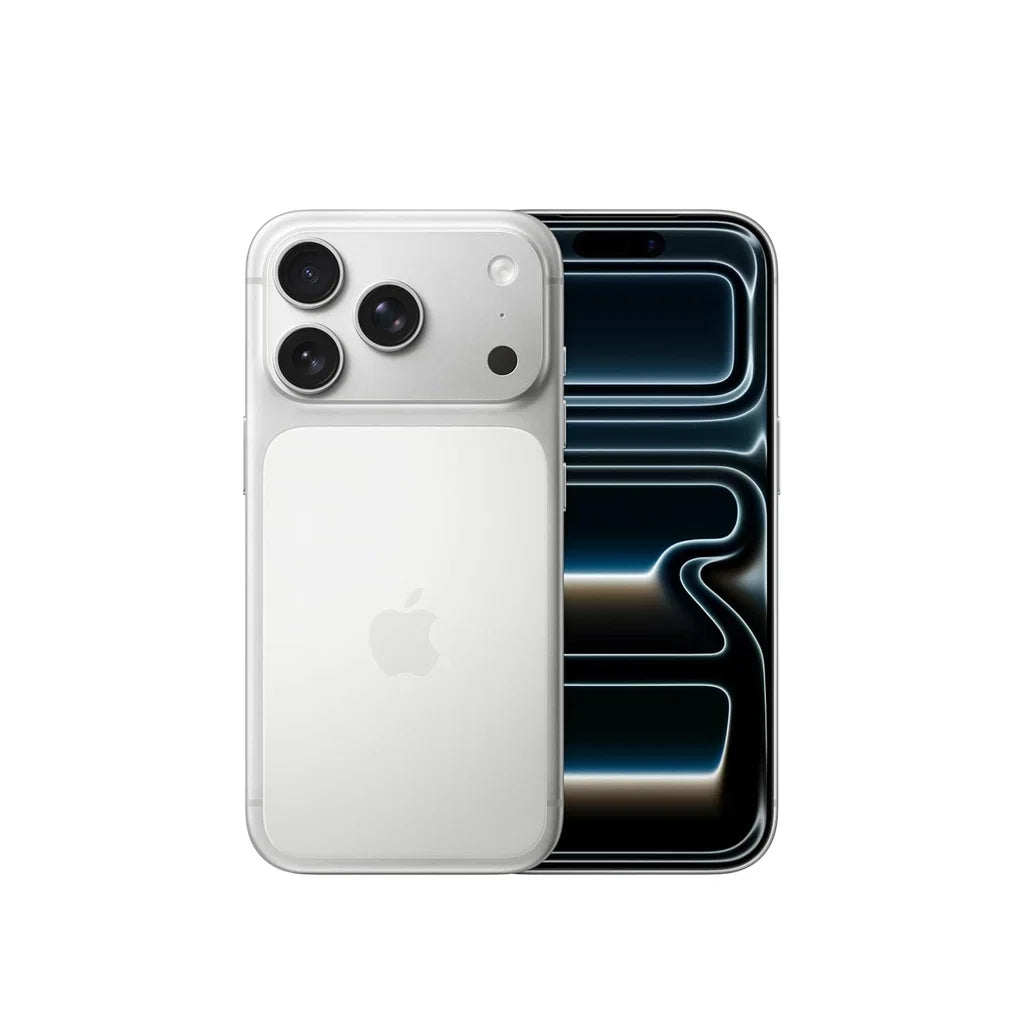 Representative iPhone 17 Pro Max 1TB Silver. Colour and appearance may vary; configuration as listed.