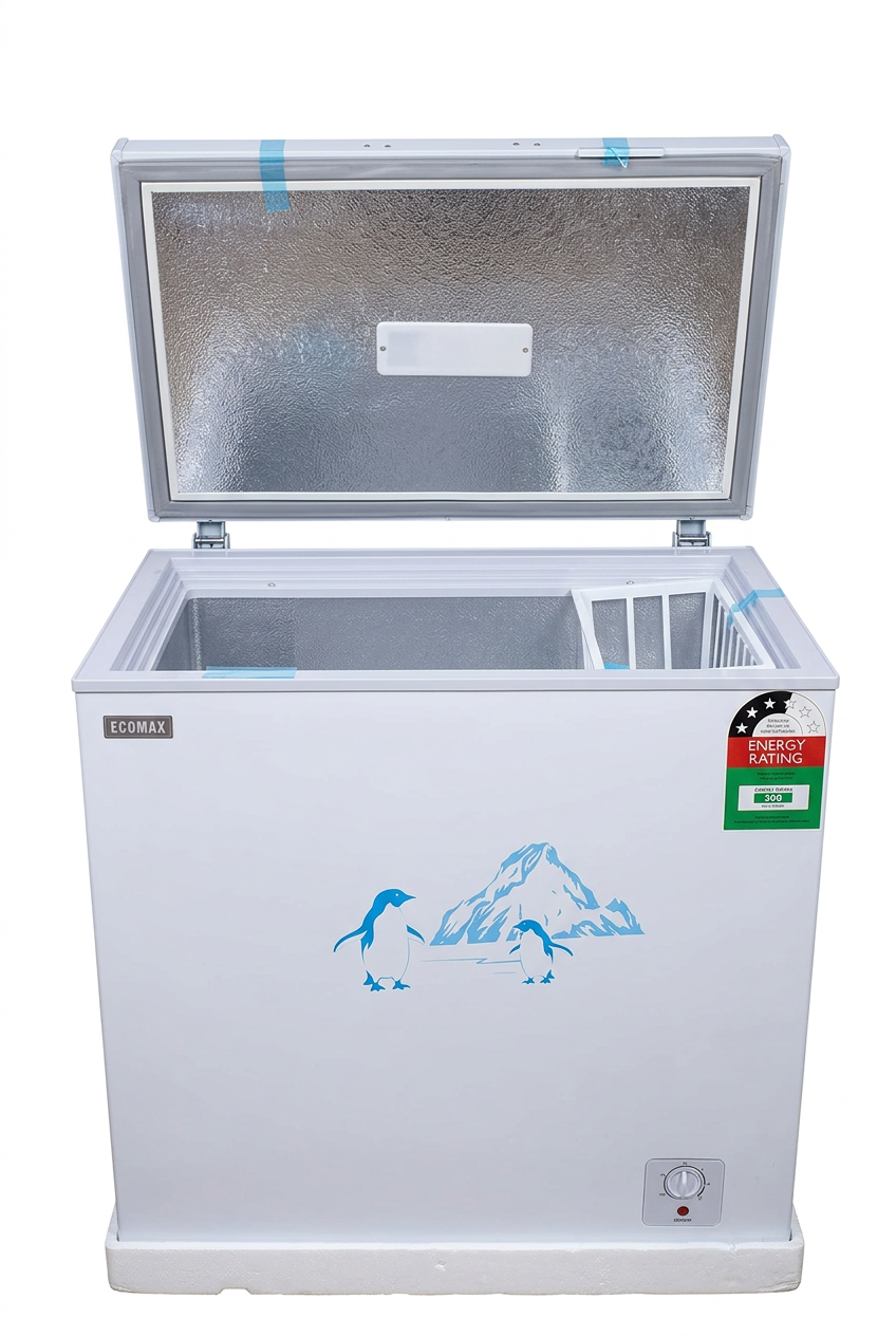 Background-edited representative product image for Ecomax 169 litres deep chest freezer.